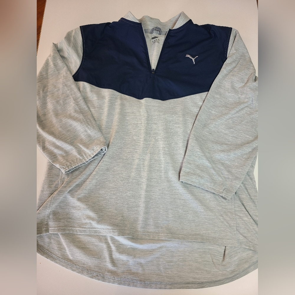 Puma Two-Tone Gray and Navy Pullover